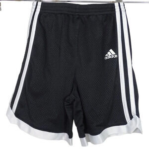Adidas Mesh Basketball Shorts Boys Youth Size 6 Black and White Activewear